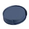 Dacasso Navy Blue Leatherette 4 Coaster Set with Holder AG-4618 - alternate 1